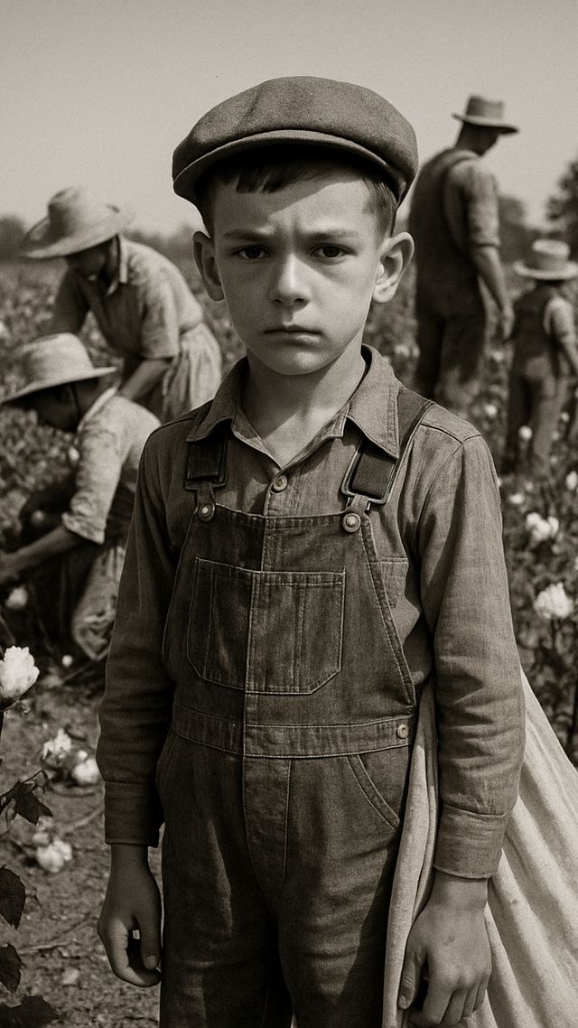 Reconstruction of Johnny Cash in 1937: Picking cotton at five