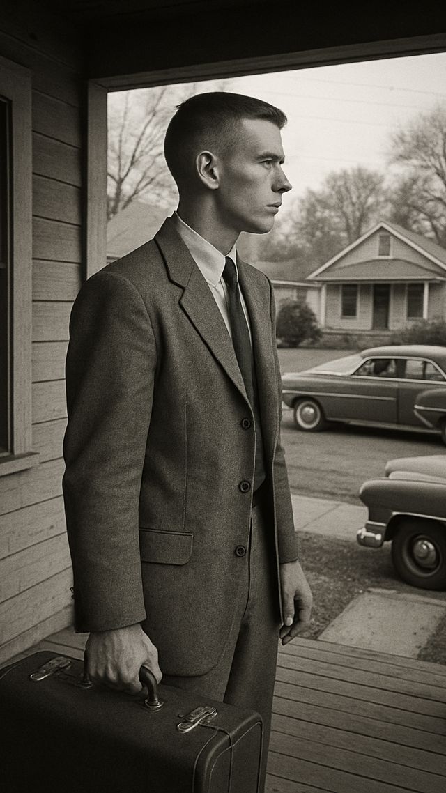 Reconstruction of Johnny Cash in 1954: Selling appliances door to door