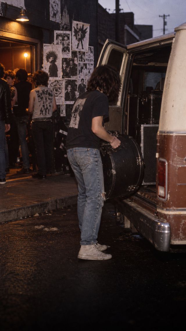 Reconstruction of Dave Grohl in 1986: Quits school at seventeen