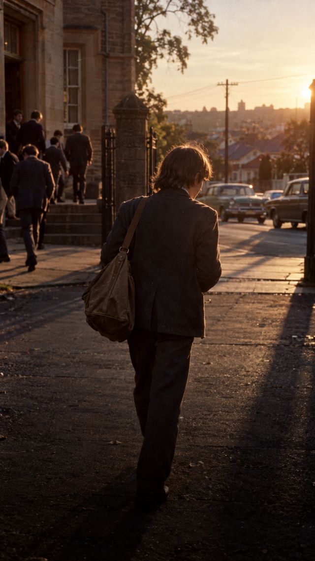 Reconstruction of Angus Young in 1970: Out at fifteen