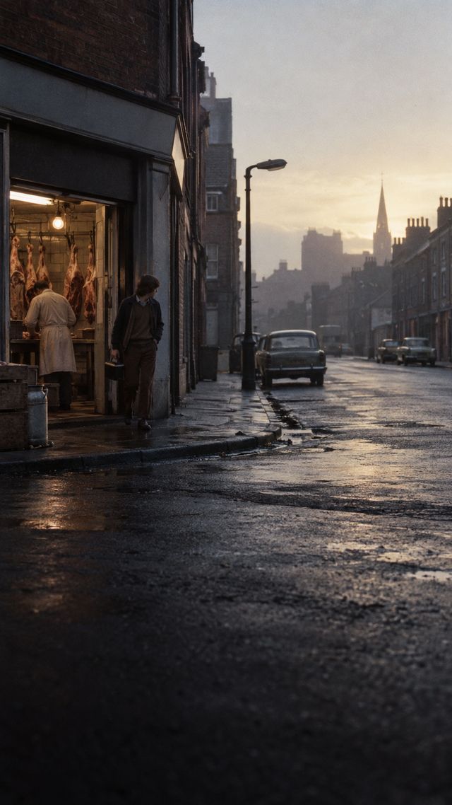 Reconstruction of Angus Young in early 1970s: Night shifts, print shop