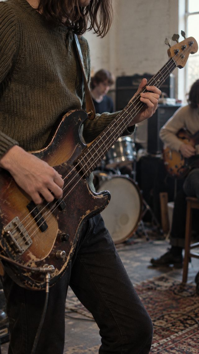 Reconstruction of Geezer Butler in 1968: A borrowed three-string bass