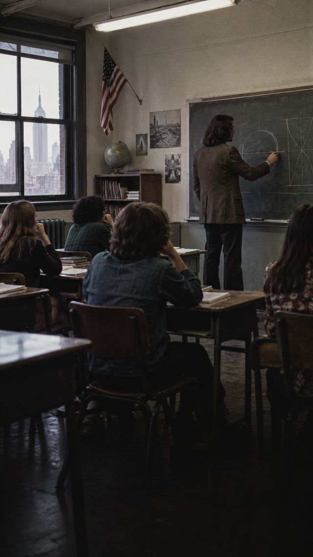 Reconstruction of Gene Simmons in early 1970s: TEACHING SIXTH GRADE