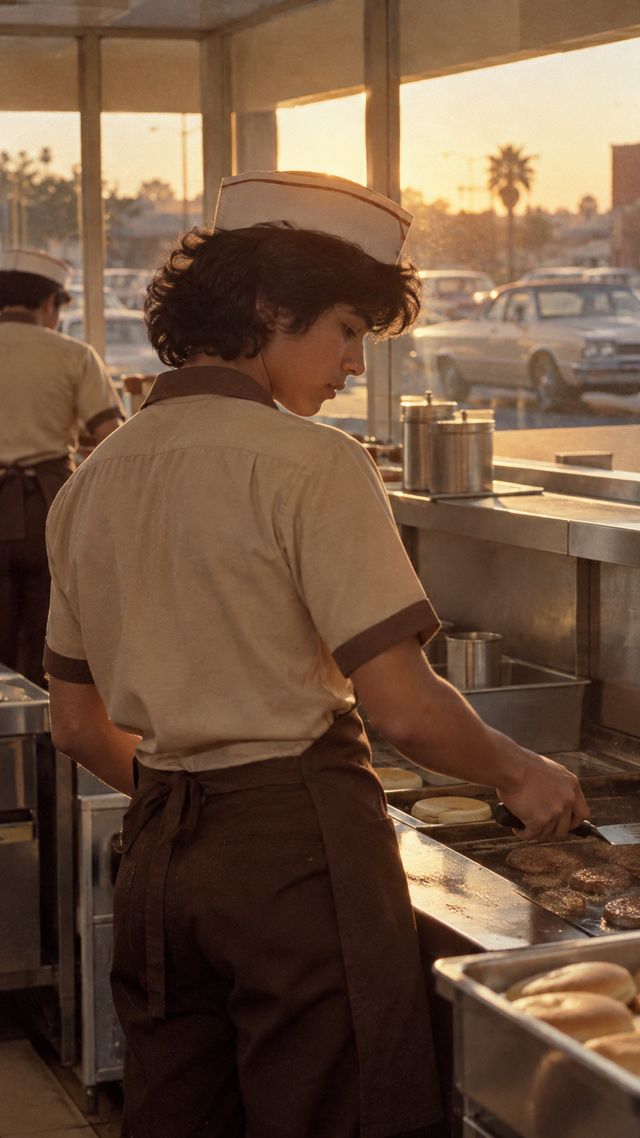 Reconstruction of Kirk Hammett in late 1970s: Burger King wages