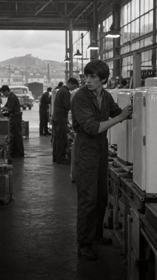 Reconstruction of Lemmy Kilmister in early 1960s: Hotpoint assembly line