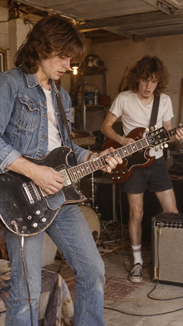 Reconstruction of Malcolm Young in 1973: Malcolm and Angus
