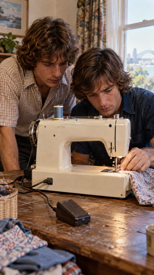 Reconstruction of Malcolm Young in 1973: A sewing machine name