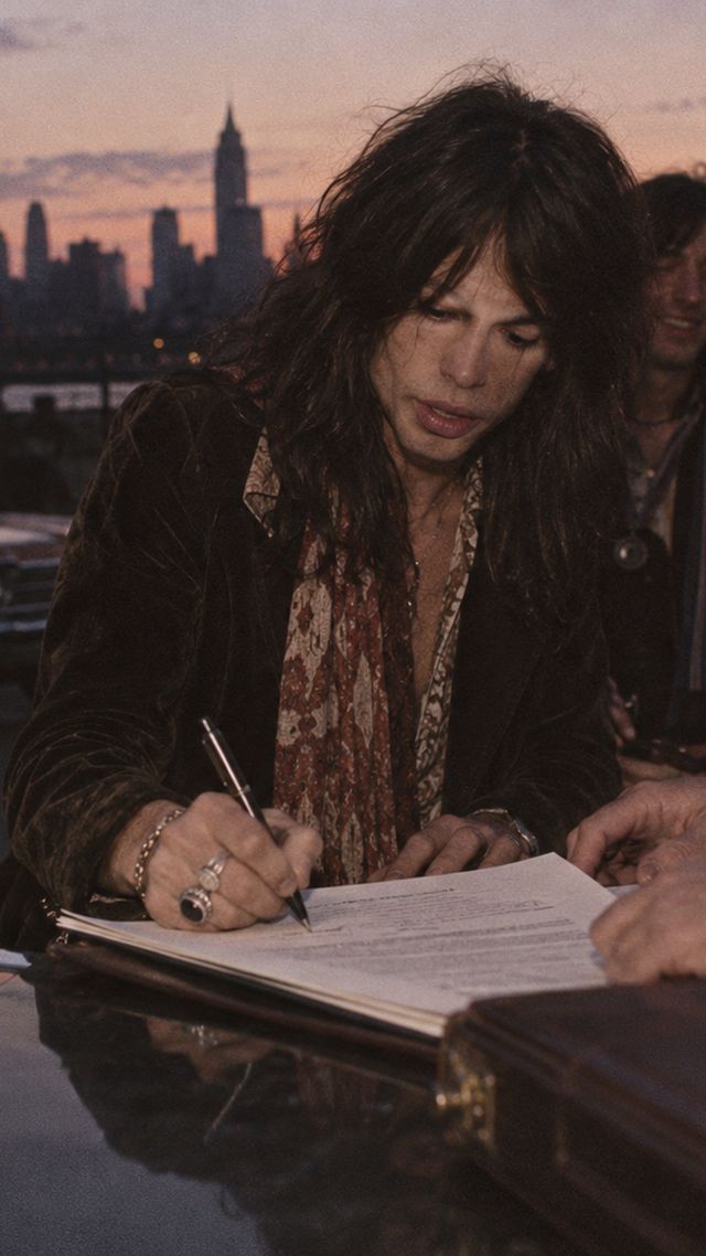Reconstruction of Steven Tyler in 1972: COLUMBIA SIGNED THEM