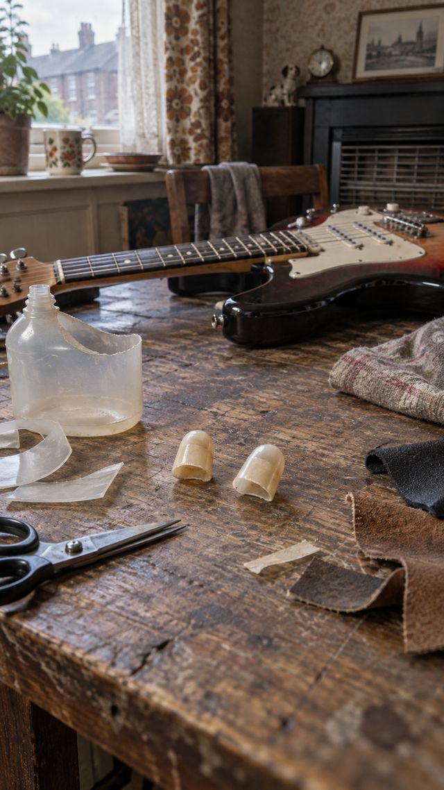 Reconstruction of Tony Iommi in 1965: Homemade fingertips