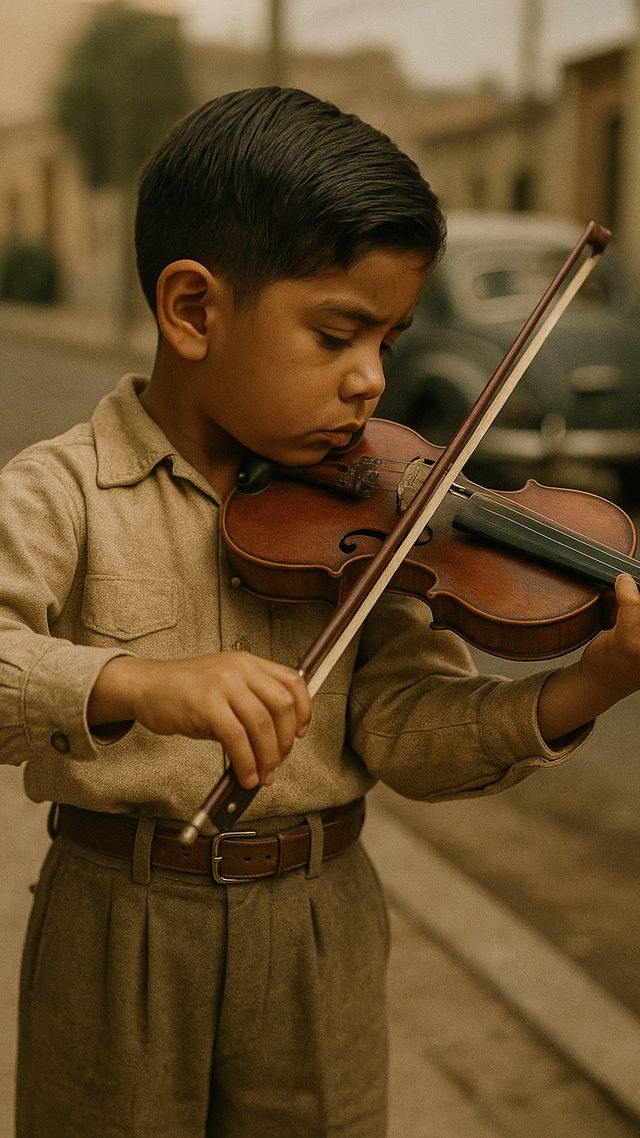 Reconstruction of Carlos Santana in 1959: Roadie at twelve