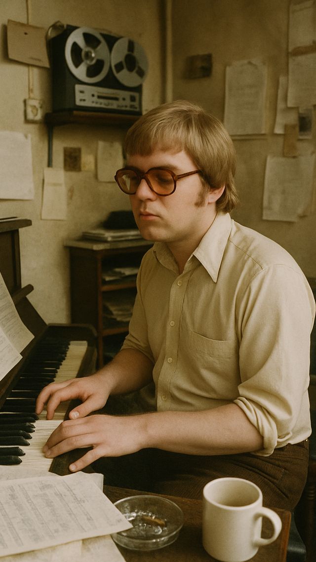 Reconstruction of Elton John in 1968: Staff songwriter, no hit