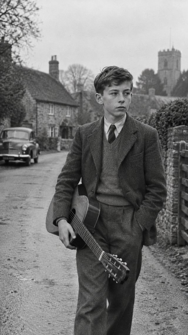 Reconstruction of Eric Clapton in 1958: His first guitar defeated him