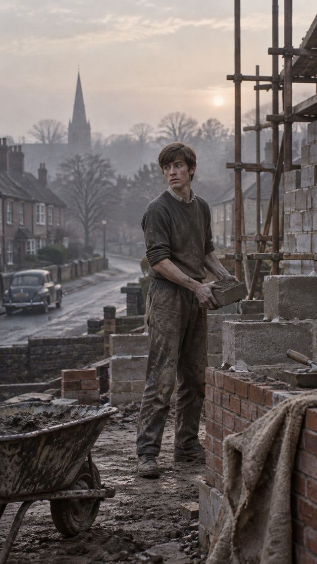 Reconstruction of Eric Clapton in early 1960s: Building site labourer