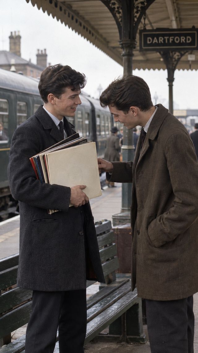 Reconstruction of Mick Jagger in 1961: Records on the platform