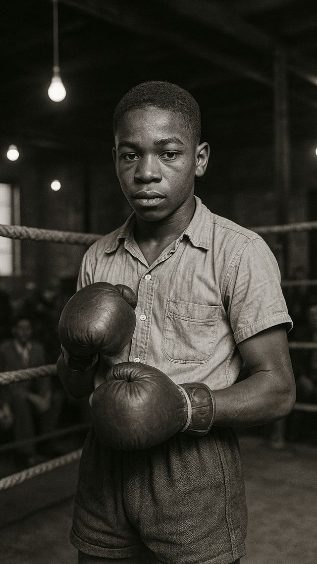 Reconstruction of James Brown in Late 1940s: Brief teenage boxing career