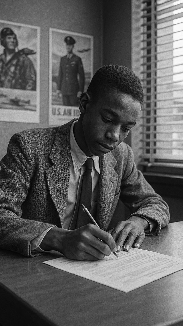 Reconstruction of Marvin Gaye in 1956: Dropped out, enlisted at 17